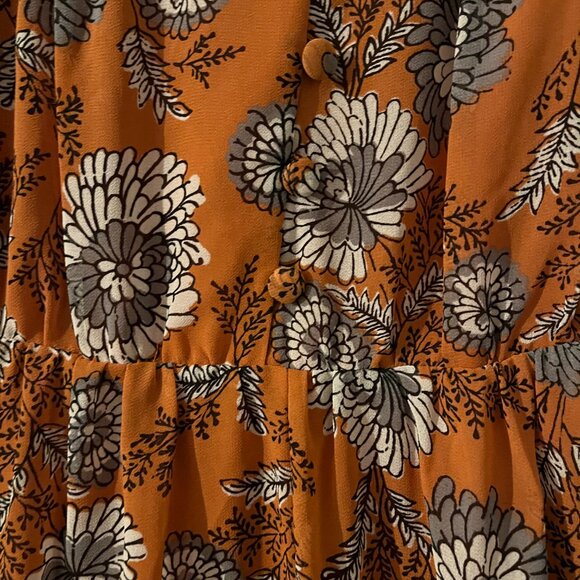 Madewell Sheer-Sleeve Button-Front Floral Midi Dress Size 8 NWT - Picture 5 of 6